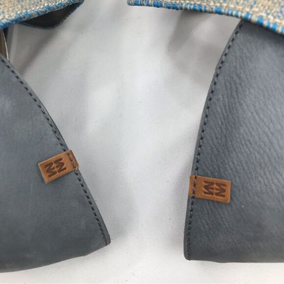 El Naturalista Blue Suede Leather Mary Jane Slip On Pointed Toe Ballet Flat Shoe - Picture 13 of 16